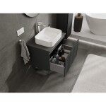 MEXEN/S - Rivel koupelnová skříňka pod umyvadlo 70, 1 šuplík, reliéf , grafit mat 91A20-07047-1-BF66