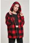 Dámská bunda Sherpa Oversized Check kapucí vypalovaná/blk