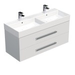 Koupelnová skříňka s umyvadlem SAT Cube Way 120x53x46 cm bílá lesk CUBE461202BISAT CUBE461202BISAT