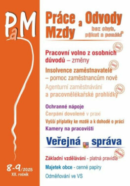 PaM 8-9/2025 Pracovní volno z osobních důvodů - změny - Ladislav Jouza