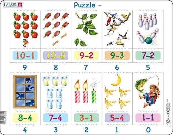 Puzzle Matematika odčítání 10-0