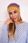 Krystyna fleecová čepice K207 chrpa+oranžová UNI