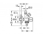 GROHE - Universal Originální WAS kombi-rohový ventil, chrom 22036000