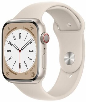 Apple Watch Series 8 GPS+Cellular / 45mm / hvězdně bílé hliníkové tělo / hvězdně bílý sportovní řemínek (MNK73)