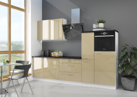 Kuchyňská linka 270 cm Lara 2 Barva korpusu: Bílá, Barva dvířek: Cappucino lesk