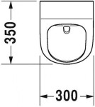 DURAVIT - ME by Starck Pisoár, zadní přívod vody, Rimless, s HygieneGlaze, bílá 2809302000