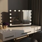 REA - Zrcadlo LED HOLLYWOOD Black HOM-12011