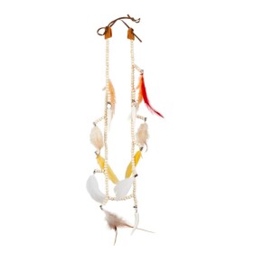 Ptakoviny.cz Indiánský náhrdelník s peříčky a tesáky