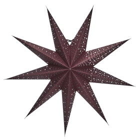 House Doctor Závěsná svítící hvězda Point Star Burgundy 60 cm, hnědá barva, papír