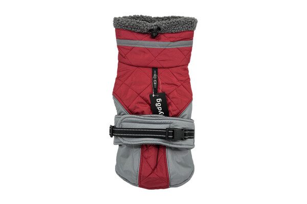 Kairo zimní bunda pro psa s kožichem Barva: Červená, Délka zad (cm): 38, Obvod hrudníku: 40 - 50 cm