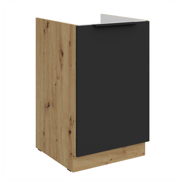 Spodní skříňka pod dřez Aria 50 ZL 1F BB Barva korpusu: Dub artisan, Barva dvířek: BL - Black AFM