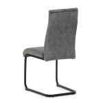 Židle jídelní, šedý samet, černá pohupová podnož