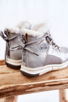 Dětské zateplené kozačky na zip Big Star KK374178 Stříbro 32
