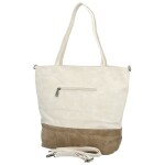 Trendy dámská koženková kabelka na rameno Jigme, krémová