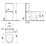 SAPHO - BELLO WC kombi, Rimless, spodní/zadní odpad, bílá PC103WR