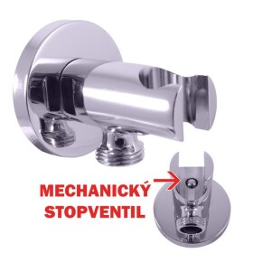 RAV Slezák - Držák sprchy, s integrovaným STOP ventilem, Chrom MD0750 MD0750