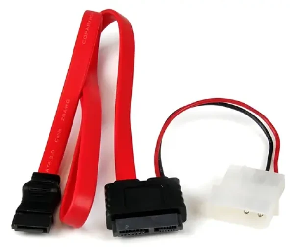 StarTech Adaptér SATA Slimline na SATA a Molex (LP4) / Adaptér / 50,8 cm / červený (SLSATAF20)