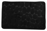 MSV Pebbles černá / Koupelnová předložka / 50 x 80 cm / protiskluzová / PU pěna