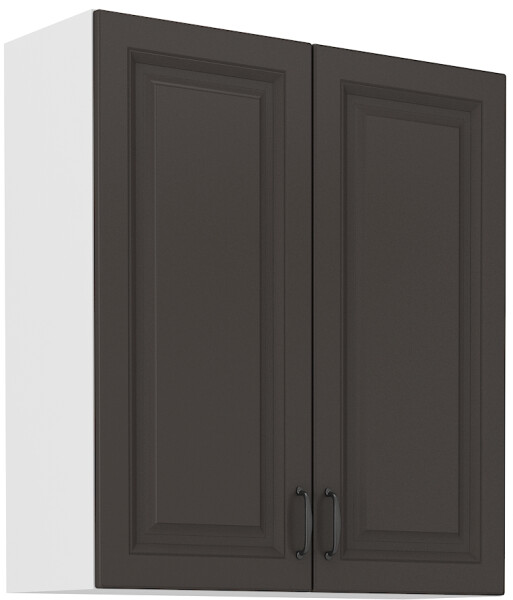 Horní skříňka Stilo 80 G-90 2F Barva korpusu: Bílá, Barva dvířek: Grafit