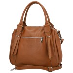 Módní dámská kožená kabelka do ruky Hannah, koňaková
