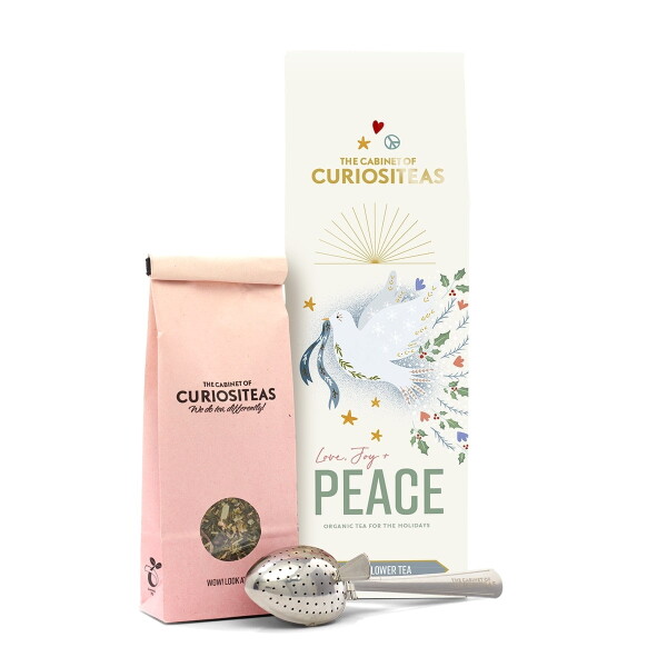 The Cabinet of CURIOSITEAS Vánoční čaj z černého bezu Peace Organic 70 g + sítko, krémová barva, papír