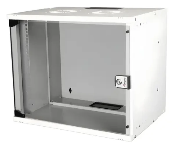 Equip ECO 540x400mm světle šedá / Nástěnný rozvaděč / 19" / 9U / Skleněné dveře (EWM-09-5440-G)
