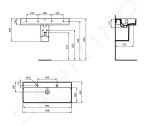 IDEAL STANDARD - Strada II Umyvadlo nábytkové 1000x430 mm, s přepadem, 2 otvory pro baterii, alpská bílá T372401