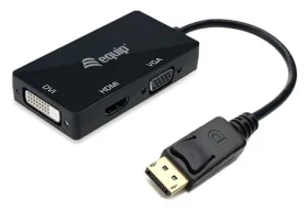 Equip 133441 černá / Adaptér / DisplayPort - HDMI, VGA, DVI / 3v1 / 0,24 m (133441)