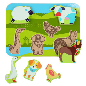 Zvířátka na farmě dřevěné vkládací puzzle dílů