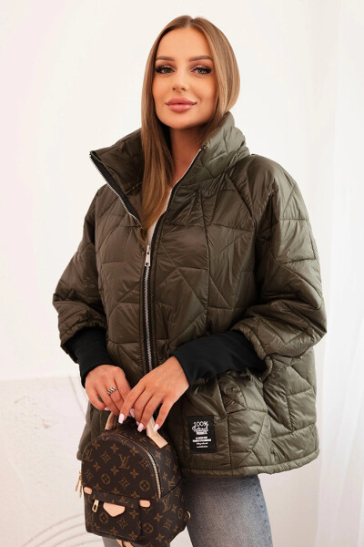 Dámská prošívaná bunda 5705 khaki - Kesi UNI