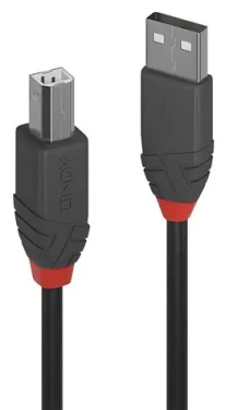 Lindy USB 2.0 A-B 0,5m černá / USB kabel / 480 Mbit/s (36671)