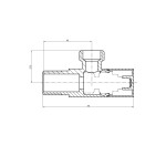 AQUALINE - Rohový kulový ventil 1/2"x3/8", hranatý, chrom 5318