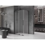 MEXEN/S - Velar L sprchový kout, posuvné dveře 110 x 100, dekor, černá 871-110-100-33-70