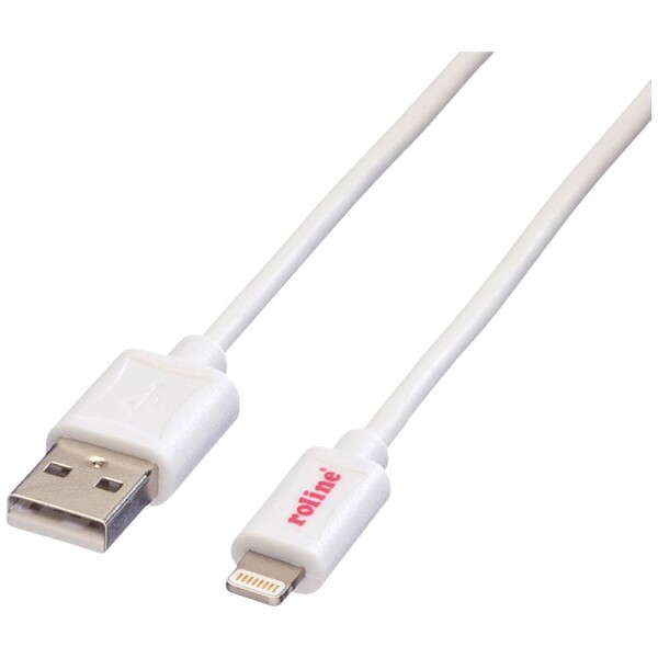 Roline USB kabel USB 2.0 USB-A zástrčka, Apple Lightning konektor 1.80 m bílá stíněný 11.02.8322