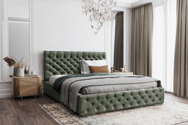 FRONTI Postel MODEL 02 120x200 olivově zelená - MAGIC VELVET 2295