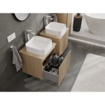 MEXEN/S - Rivel koupelnová skříňka pod umyvadlo 50 cm s deskou, 1 šuplík, reliéf , dub 91A20-05047-1-BFC81