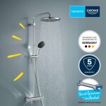 GROHE - Vitalio Start Sprchový set s termostatem, průměr 25 cm, 2 proudy, chrom 26677001