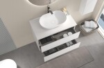 CERANO - Koupelnová skříňka Carole + deska pod umyvadlo Navira Slim - 18 mm - bílá matná - 60x49,8x46 CER-476291