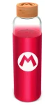 STOR Láhev na pití Super Mario 585 ml / Skleněná / Silikonový návlek (ST00385EPM)