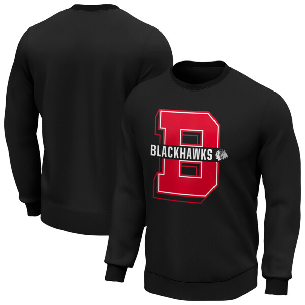 Fanatics Pánská Mikina Chicago Blackhawks College Letter Crew Sweatshirt Velikost: S