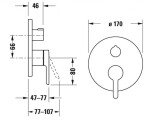 DURAVIT - C.1 Vanová baterie pod omítku, pro 2 spotřebiče, matná černá C15210012046