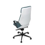 Kancelářské křeslo, zelená ekokůže, houpací mechanismus s aretací ve 4 polohách, kovový kříž, kolečka pro tvrdé povrchy