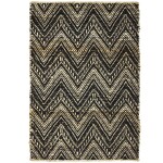 House Doctor Rohožka Monta Nature/Black 60 x 90 cm, černá barva, textil
