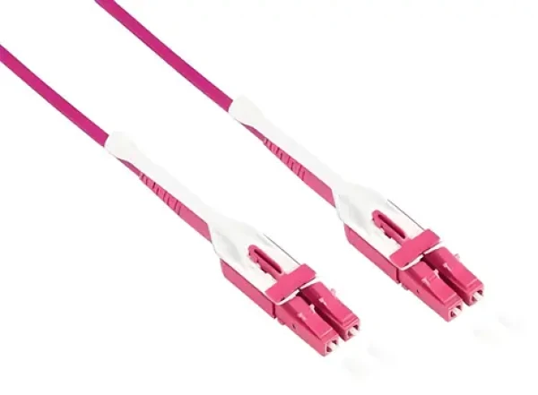 Good Connections LC/LC UNIBOOT fialová / Optický patch kabel / OM4 Duplex / 50/125 µm / LSZH / 0,5 m (LW-U8005LC4)