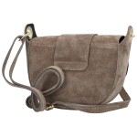 Stylová dámská kožená crossbody kabelka Chiara Weia, taupe