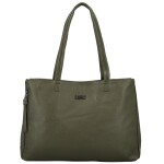 Módní dámská koženková kabelka na rameno Coveri Temari, tmavě zelená