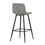 Židle barová, zelená látka, čtyřnohá kovová podnož, černý mat