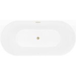MEXEN/S - Oval Sim volně stojící vana nástěnná 170 x 80, bílá/šedá, sifon a přepad zlatá kartáčovaná 52661708062-55