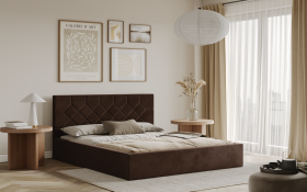 FRONTI Postel MARSALA 180x200 hnědá s úložným prostorem