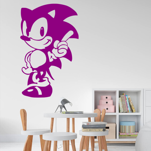 Samolepka Ježek Sonic Barva: fialová, Velikost: 100 x 62 cm